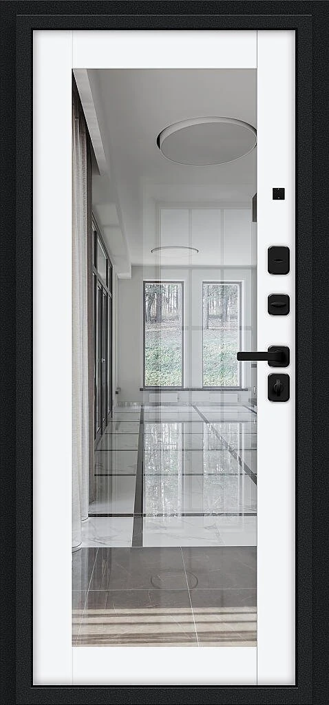 Фото Входная дверь Флэш МФ/SBlack Букле черное/White Silk BR6199 внутренняя сторона