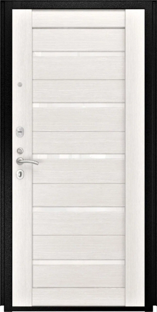 Входная дверь ДвериПРО Модель L-47 СБ-1 (лак. белое, 16мм, беленый дуб) DPRO196021 внутренняя сторона