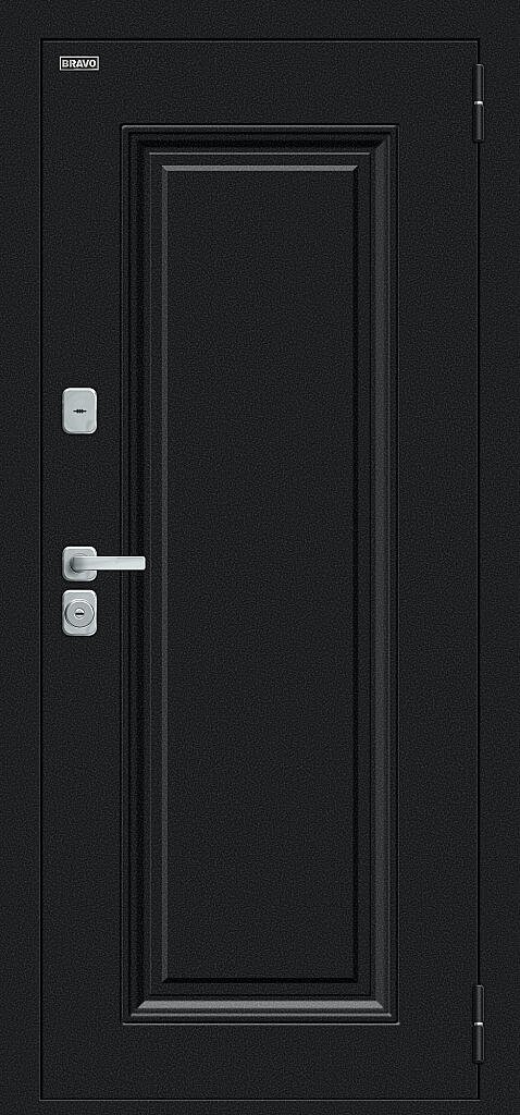 Входная дверь Флэш МФ/BChrome Букле черное/Wenge Melinga BR6216 внешняя сторона